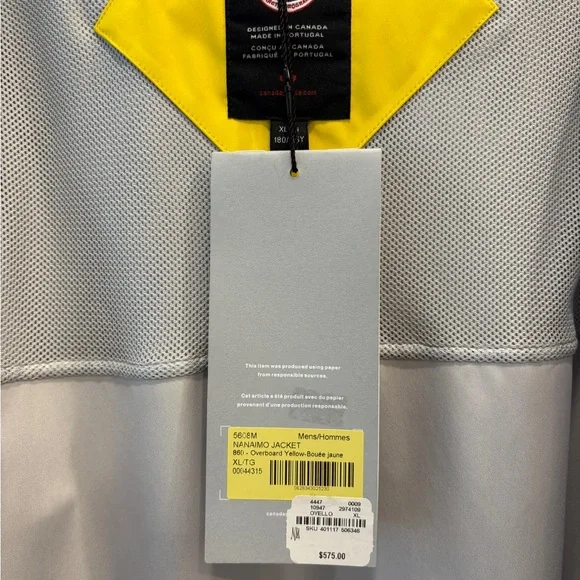 Canada Goose Nanaimo Windproof/Waterproof Jacket In Overboard Yellow - Picture 12 of 15